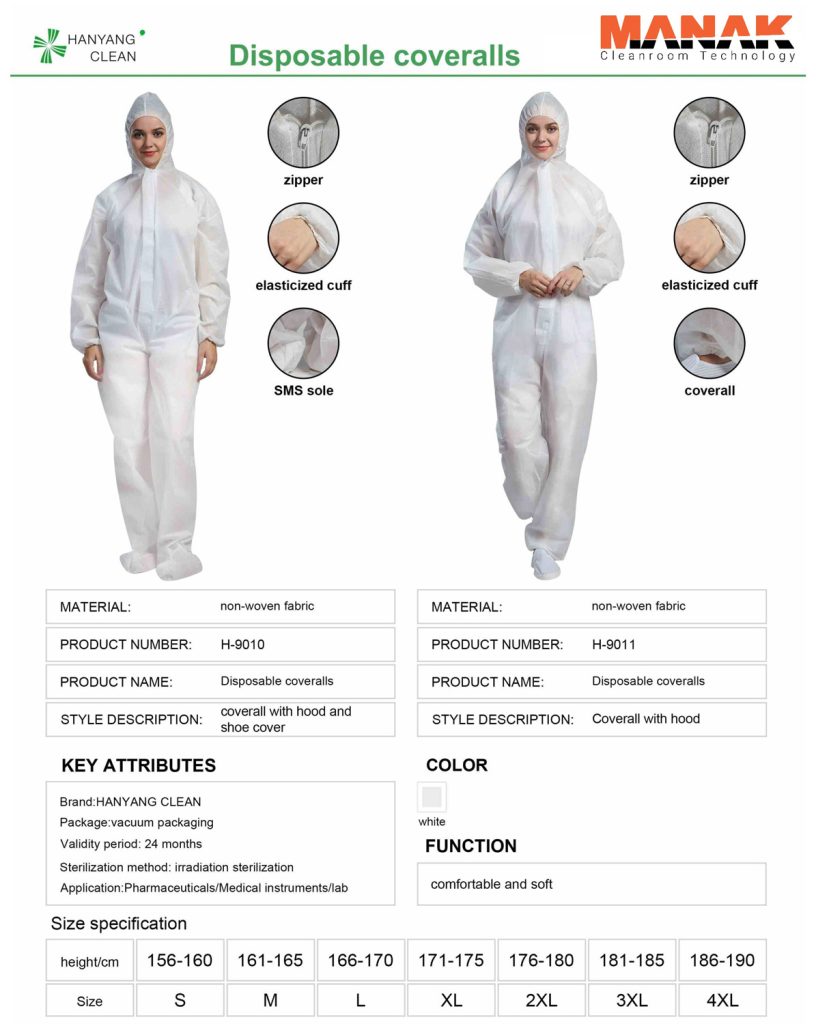 ماناک - لباس یکبار مصرف کلین روم